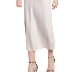 Topshop Matte Satin Bias Skirt